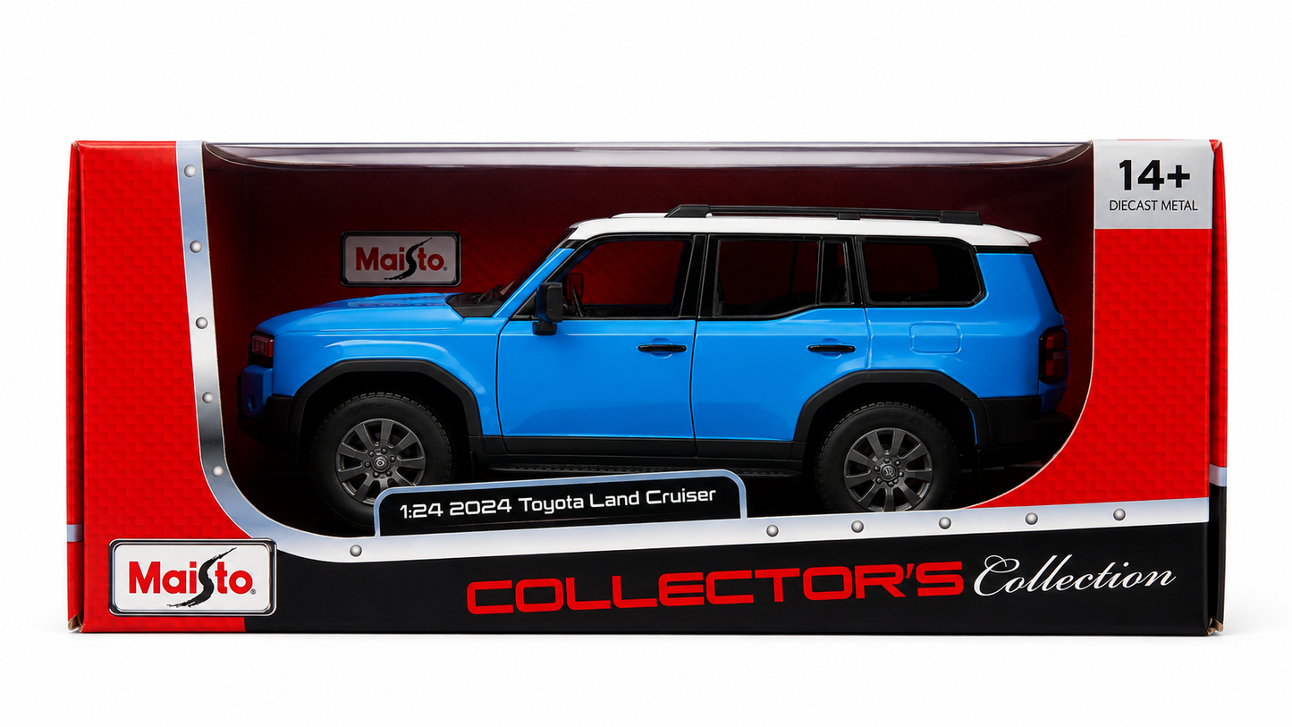 Maisto 1:24 Scale 2024 Toyota Land Cruiser Blue Collector’s Collection Diecast SUV