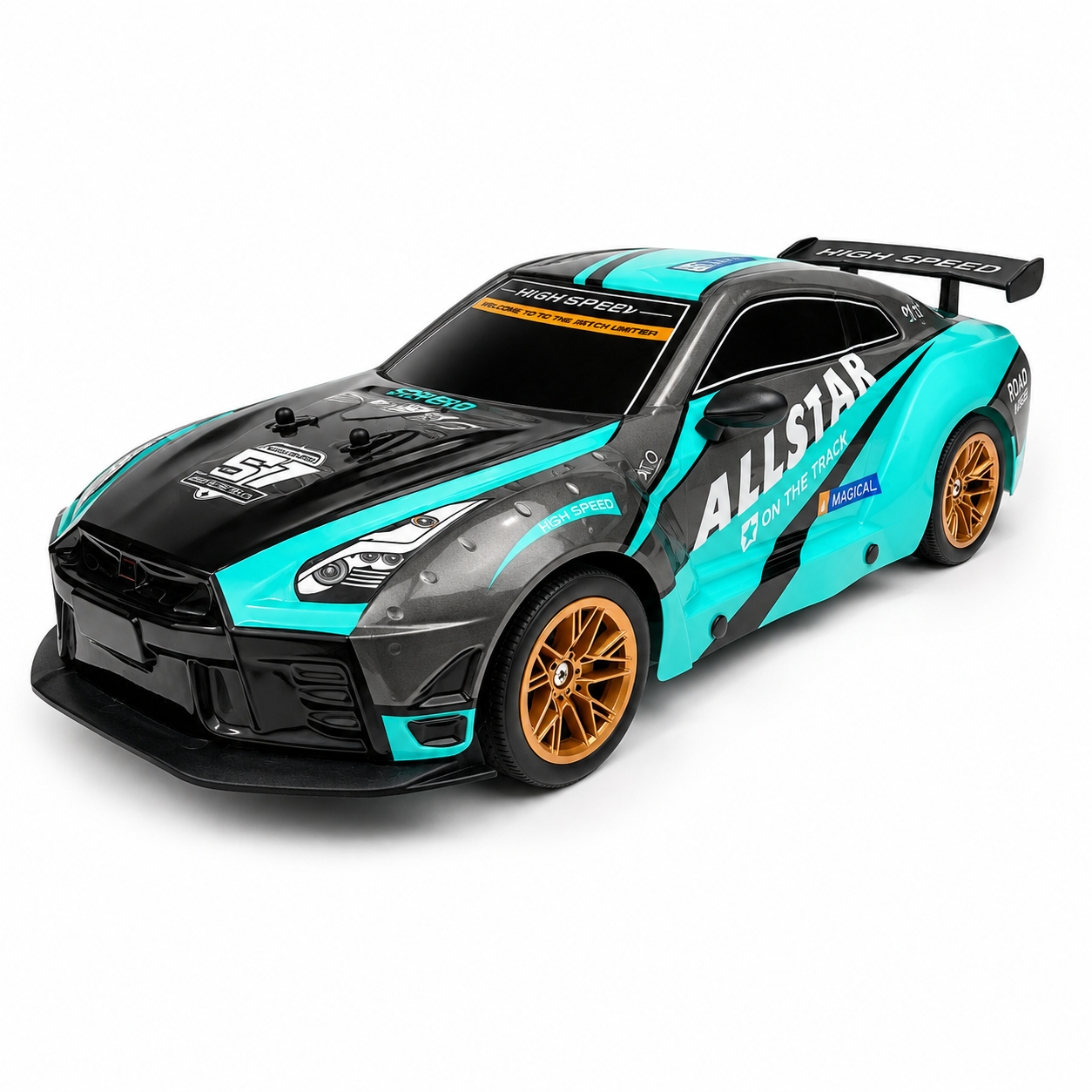 Joy Junction 1:10 Scale RC Racing Car 1971 Series | 2.4GHz Remote Control Sports Car with LED Lights, High - Speed Racing, Forward/Reverse, Left & Right Steering, Speed Boost | Rechargeable Remote Control Car for Kids Ages