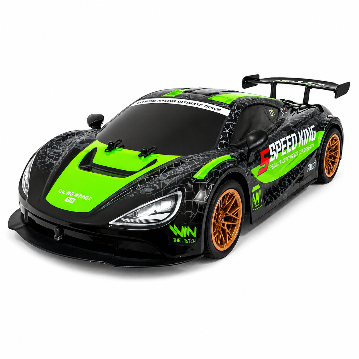 Joy Junction 1:10 Scale RC Racing Sports Car (Green) | 2.4GHz Remote Control 1971 Racing Vehicle Series with LED Light, High-Speed RC Car, Forward & Reverse, Left & Right Steering, Speed Boost, Remote Control Toy for Kids