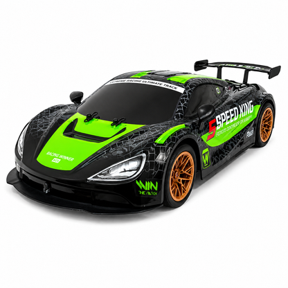 Joy Junction 1:10 Scale RC Racing Sports Car (Green) | 2.4GHz Remote Control 1971 Racing Vehicle Series with LED Light, High-Speed RC Car, Forward & Reverse, Left & Right Steering, Speed Boost, Remote Control Toy for Kids