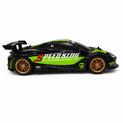 Joy Junction 1:10 Scale RC Racing Sports Car (Green) | 2.4GHz Remote Control 1971 Racing Vehicle Series with LED Light, High-Speed RC Car, Forward & Reverse, Left & Right Steering, Speed Boost, Remote Control Toy for Kids