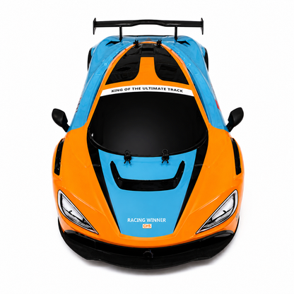 Joy Junction 1:10 Scale RC Racing Sports Car (Orange/Blue) | 2.4GHz Remote Control 1971 Racing Vehicle Series with LED Lights, High-Speed Rechargeable RC Car, Forward & Reverse, Left & Right Steering, Speed Boost, Remote Control Toy for Kids Ages