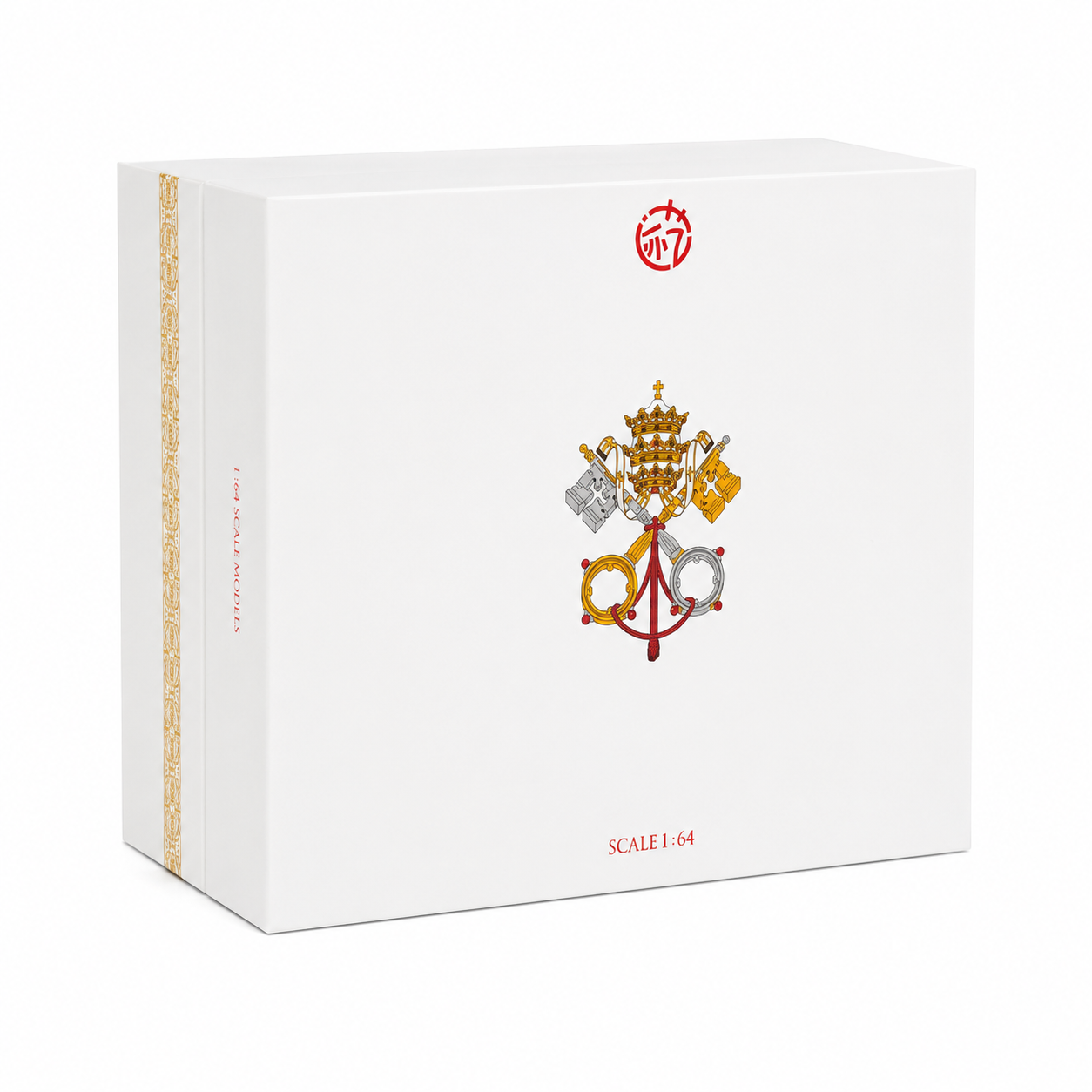 W461 Pope Edition 1:64 Scale Premium Diecast Mercedes-Benz G-Class Popemobile Model Car | Highly Detailed Collectible Miniature Display Vehicle with Transparent Display Cabin, Gold Accent Wheels, Luxury Collector Gift Box & Showcase Packaging