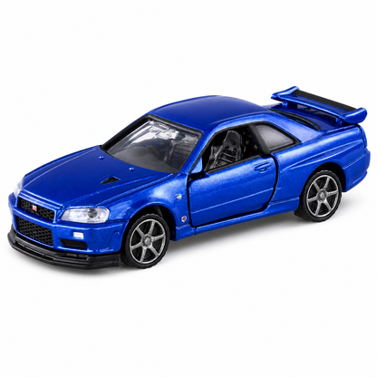Tomica Premium No. 11 Nissan Skyline GT-R V-Spec II Nür Die-Cast Model Car | Takara Tomy Premium Metal JDM Collector Replica with Detailed Interior, Realistic Wheels & Collector Box | Bayside Blue