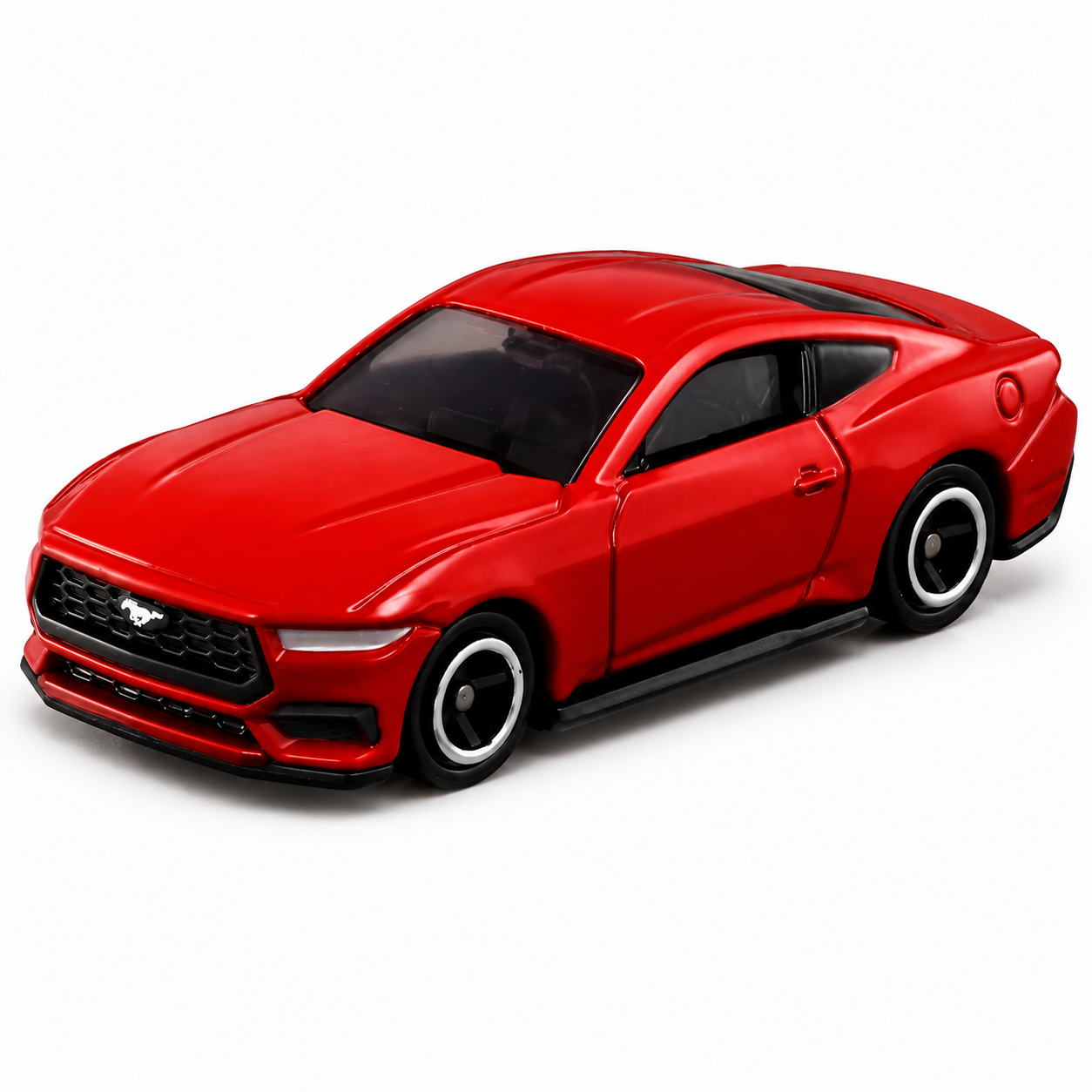 Takara Tomy Tomica No. 91 Ford Mustang EcoBoost Fastback 1:63 Scale Die-Cast Model Car | Premium Metal Collectible Miniature with Detailed Exterior, Rolling Wheels & Collector Box | Red