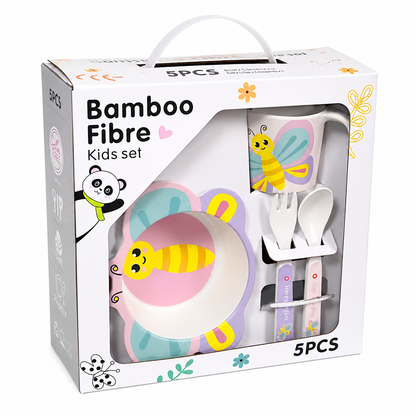 Bamboo Fibre- Kids Dinnerware Set,5Pcs - Butterfly
