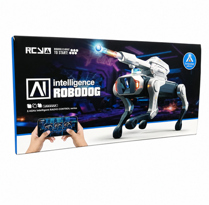 Intelligence Robodog 2.4GHz Intelligent Radio Control AI Smart Robot Dog Toy with Remote Controller, Interactive Movements, Programmable Actions, Music, Dancing & Multiple Play Functions for Kids