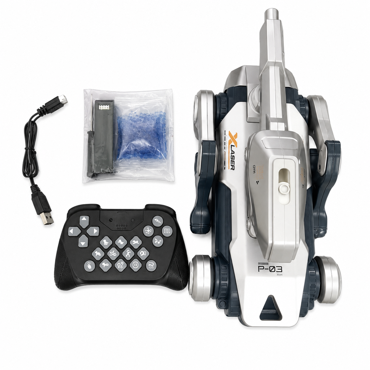 Intelligence Robodog 2.4GHz Intelligent Radio Control AI Smart Robot Dog Toy with Remote Controller, Interactive Movements, Programmable Actions, Music, Dancing & Multiple Play Functions for Kids