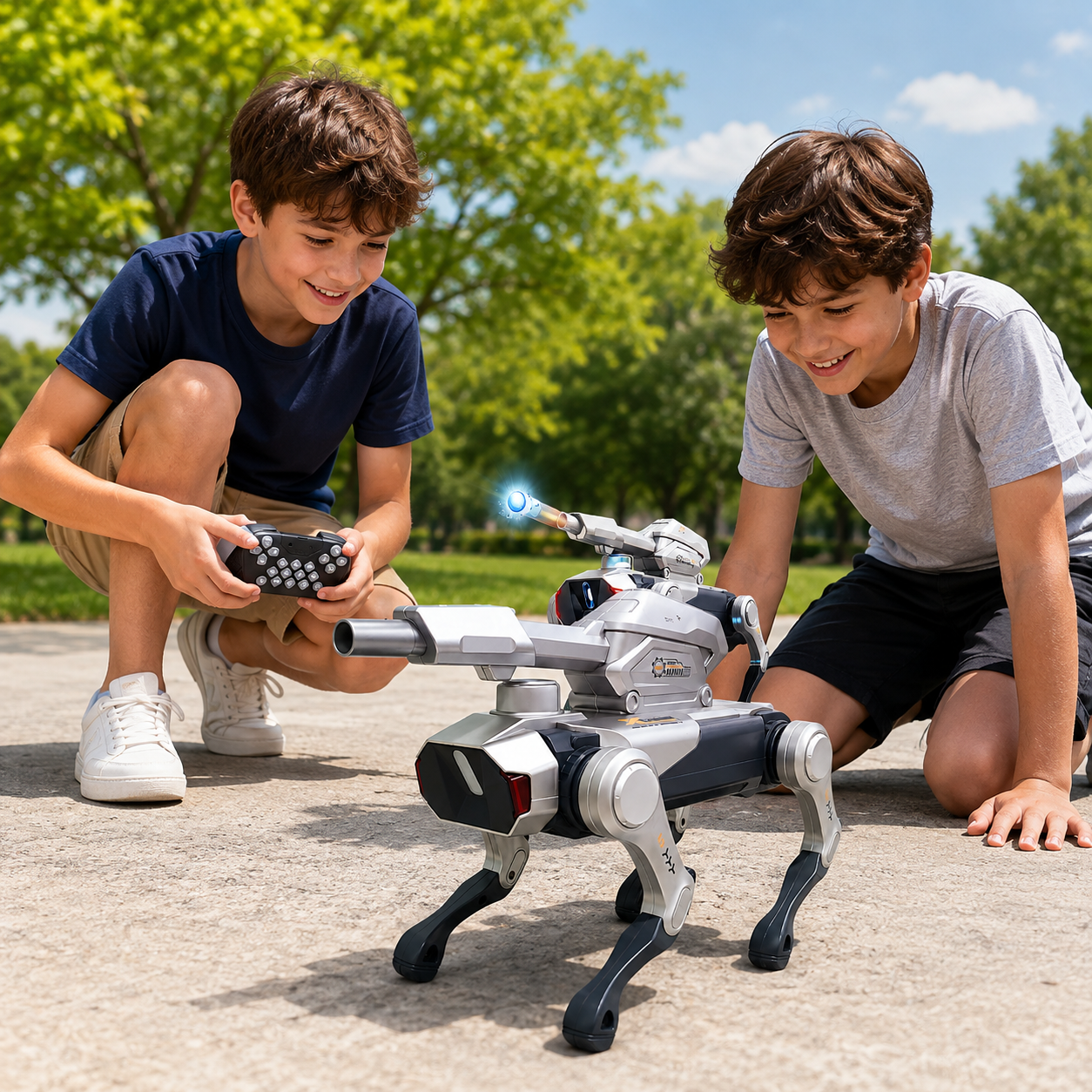 Intelligence Robodog 2.4GHz Intelligent Radio Control AI Smart Robot Dog Toy with Remote Controller, Interactive Movements, Programmable Actions, Music, Dancing & Multiple Play Functions for Kids
