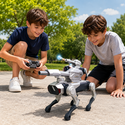 Intelligence Robodog 2.4GHz Intelligent Radio Control AI Smart Robot Dog Toy with Remote Controller, Interactive Movements, Programmable Actions, Music, Dancing & Multiple Play Functions for Kids