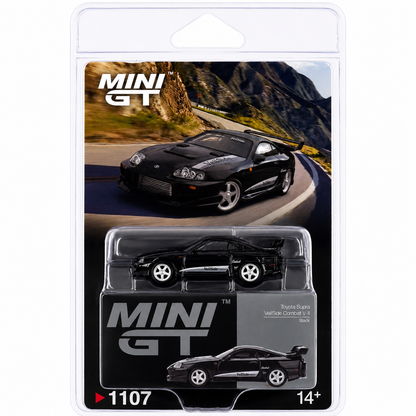 MINI GT 1:64 (Blister Pack) Toyota Supra VeilSide Combat V-II Black Diecast Model Car | Premium JDM Collectible Display Edition | #1107