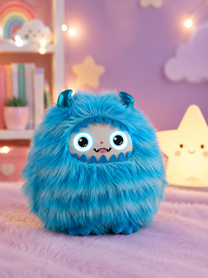 Monster Ledodo AI Interactive Plush Toy with LED Eyes | Smart AI Companion | App-Controlled Talking Plush | 9-Inch Soft Plush Robot | Intelligent Voice Interaction | Blue Monster