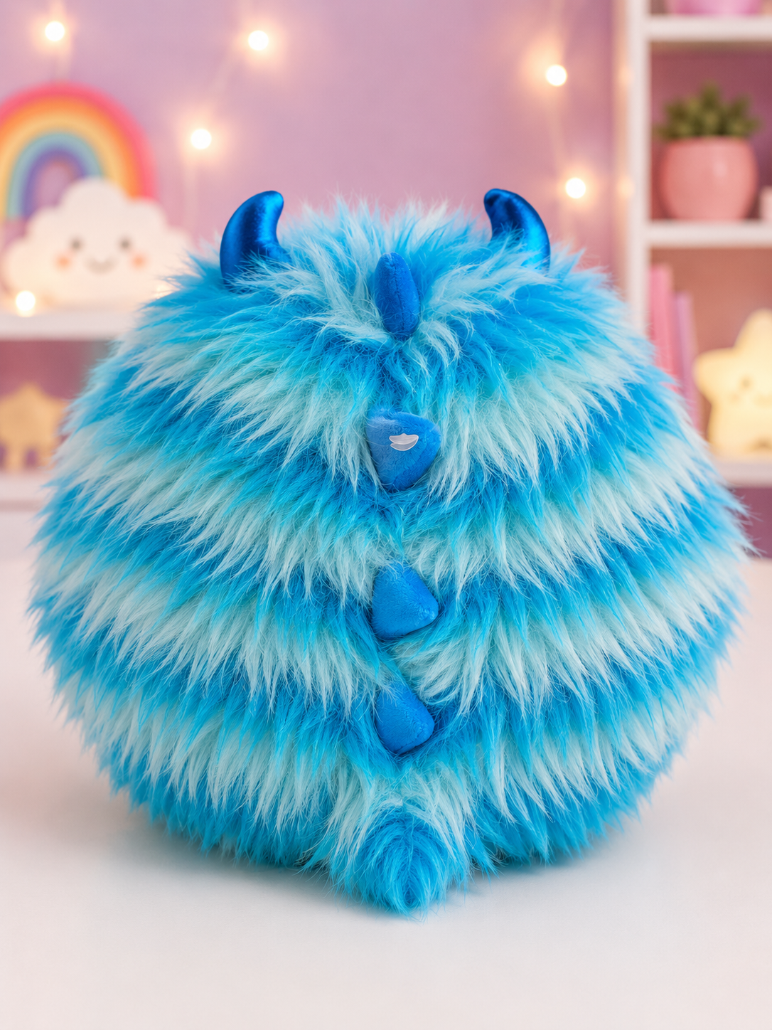 Monster Ledodo AI Interactive Plush Toy with LED Eyes | Smart AI Companion | App-Controlled Talking Plush | 9-Inch Soft Plush Robot | Intelligent Voice Interaction | Blue Monster