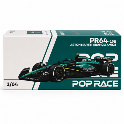 POP RACE 1:64 Aston Martin Aramco AMR23 #14 Formula One Race Car PR64-198 | Official Licensed Diecast Model | BGX