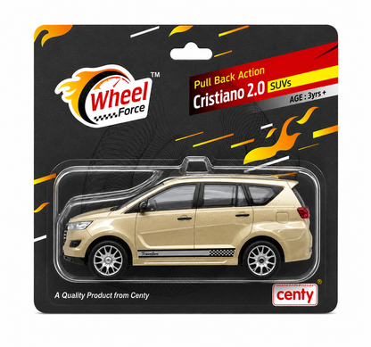 Centy Wheel Force Cristiano 2.0 Pull Back Action SUV Toy Car for Kids | Die-Cast Mini MPV | Assorted Colours | BGX