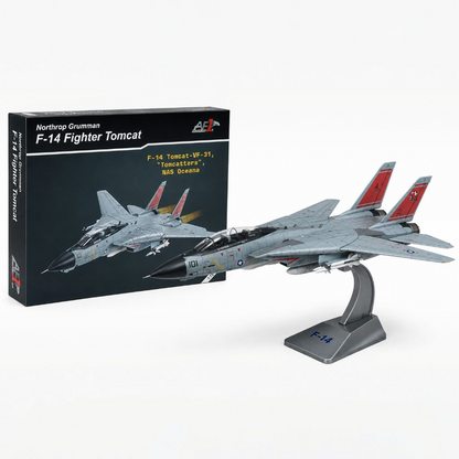 Premium 1:72 Scale Northrop Grumman F-14 Tomcat Oceana Metal Diecast Body Aircraft Model with Display Stand | Military Fighter Jet Collectible for Home & Office Decor