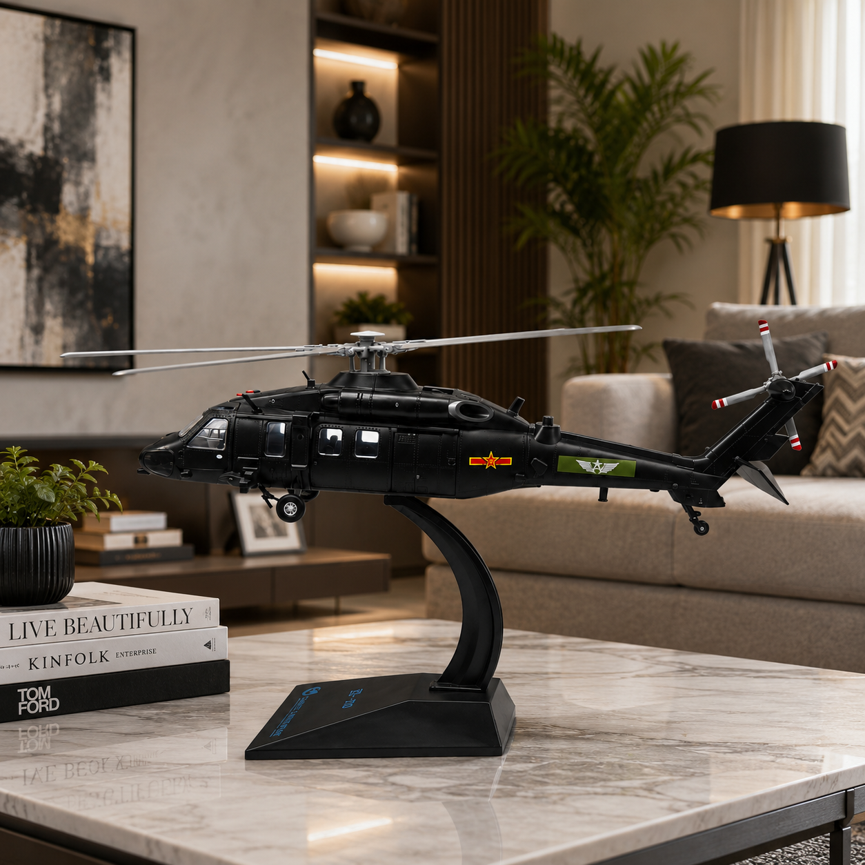 Premium 1:72 Scale Z-20 Military Helicopter Diecast Model with Display Stand & Collector Box | Alloy Military Aircraft Collectible
