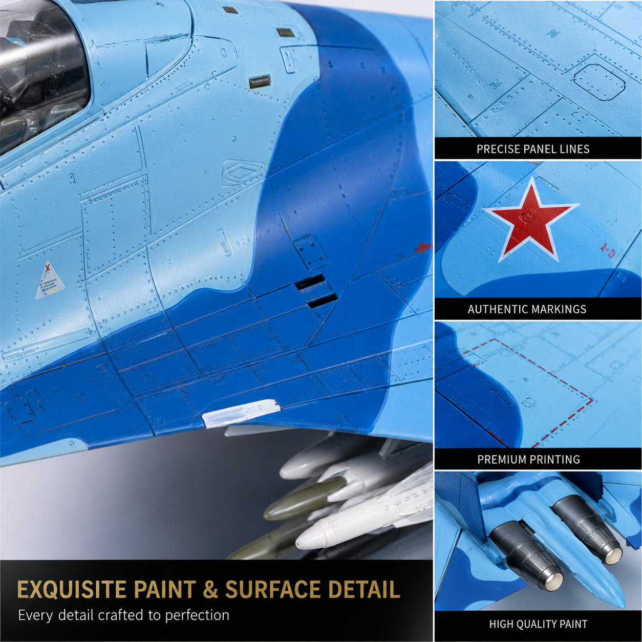 Premium 1:32 Scale SU-30 Fighter Jet Diecast Aircraft Model with Display Stand | Highly Detailed Military Aircraft Collectible