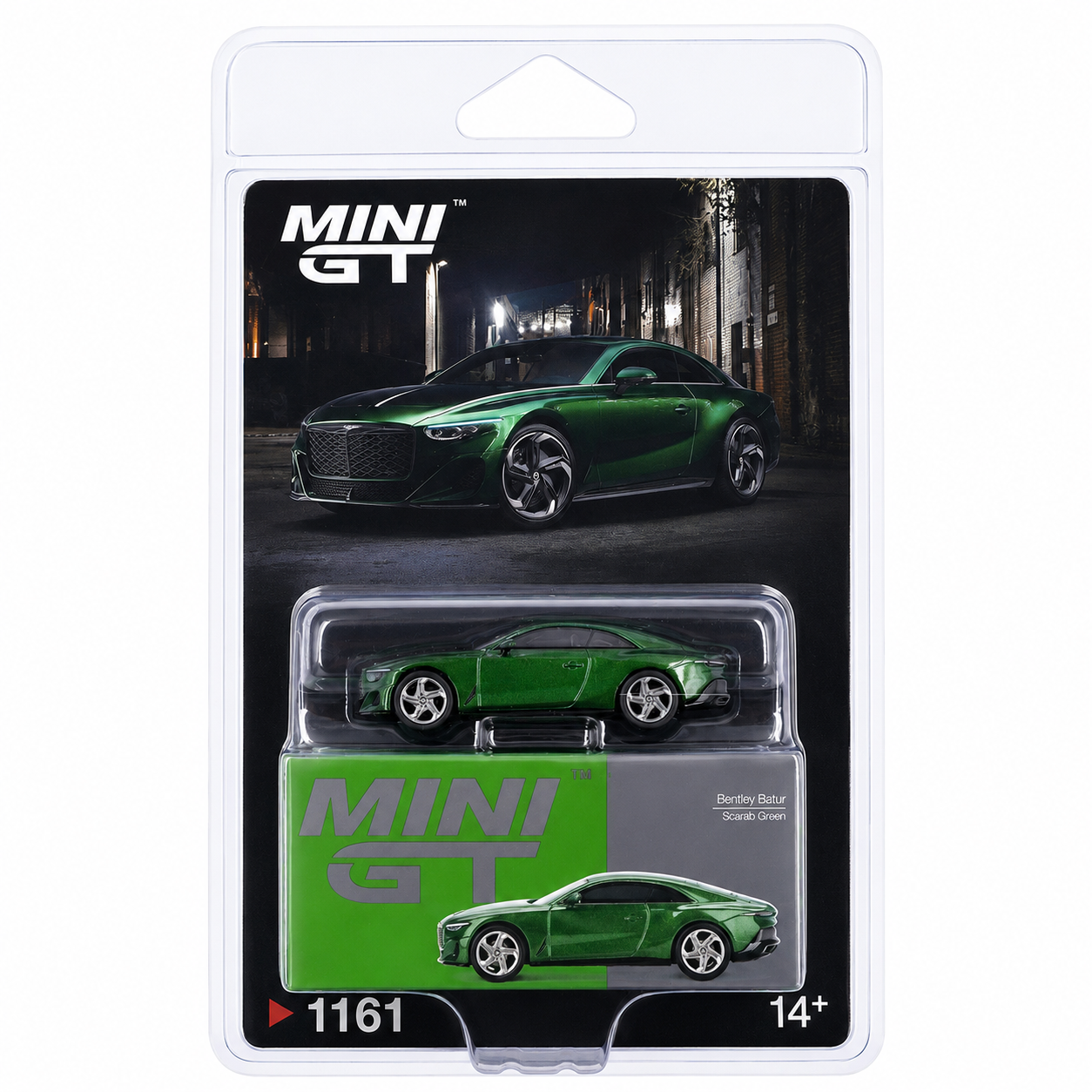 MINI GT 1:64 (Blister Pack) Bentley Batur Scarab Green Diecast Model Car | MGT01161 | Collectible Car