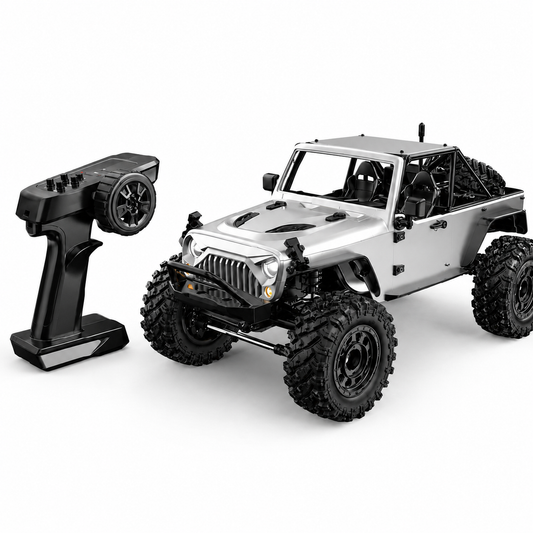 MJX R/C H12Y+ 1/12 Scale 4WD Brushless RC Rock Crawler | High-Torque 3650 BLDC Motor, Aluminium Body, All-Terrain Off-Road Remote Control Truck with 2.4GHz Radio System for Adults (Silver)