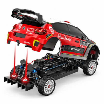 MJX Hyper Go 10303 Citroën C3 WRC 1:10 Scale Brushless RC Rally Car | 4WD High-Speed Remote Control Racing Car | 3S LiPo Compatible | 7075 CNC Aluminum Chassis | Hobby Grade Off-Road RC Car for Adults