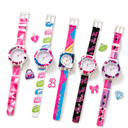 DIY Design Your Own Watch Set for Girls, Make 5 Custom Fashion Watches, 30+ Pieces, Watch Cases, Bracelets, Bezels & Charms, Creative Arts & Crafts Jewelry Activity Kit, Birthday Gift for Kids Age 6+