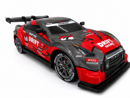 4WD High-Speed RC Drift Car with 2.4GHz Remote | 4x4 Four Wheel Drive | 7.4V Rechargeable Battery | LED Lights | Racing Tires | Ready to Run Drift Red Car for Kids & Adults
