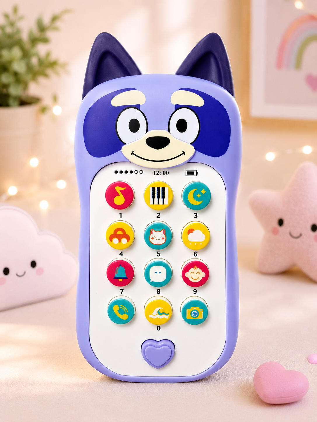 Cute Puppy Musical Toy Phone for Kids | Interactive Learning Mobile Phone with Lights, Sounds & Educational Buttons | Assorted Colours