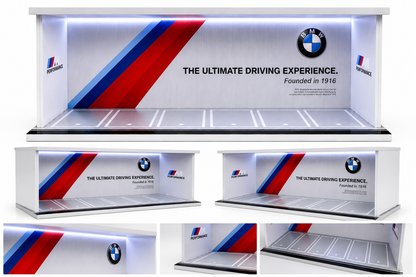M-COOL 1:64 BMW Livery Parking Lot Garage Diorama with LED Light | Premium Diecast Display Case