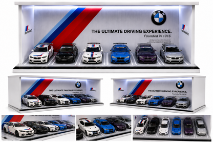 M-COOL 1:64 BMW Livery Parking Lot Garage Diorama with LED Light | Premium Diecast Display Case