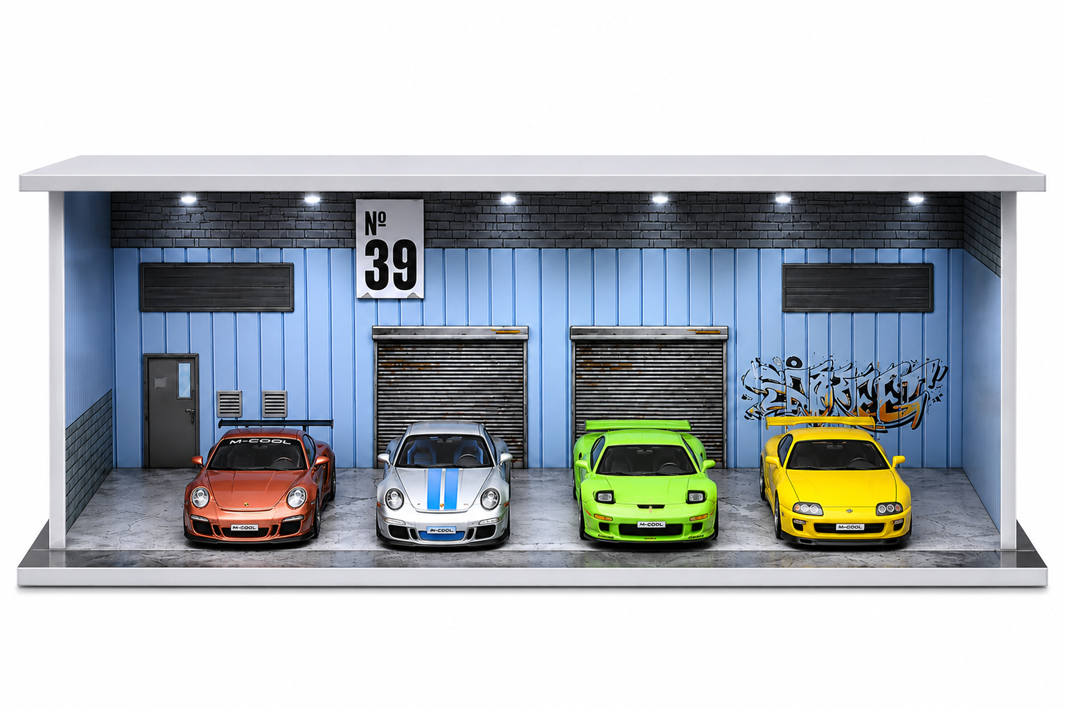 M-COOL Premium 1:64 Scale Double Garage Diorama Display with
