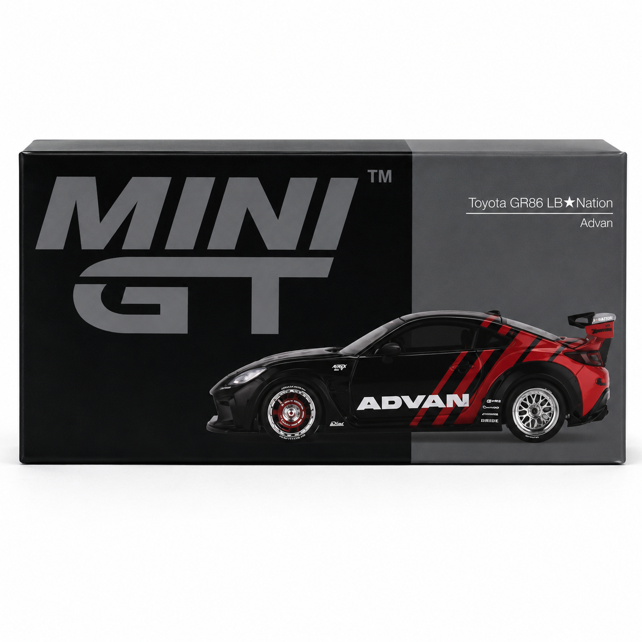 Mini GT 1:64 Toyota GR86 LB☆Nation Advan Diecast Model Car