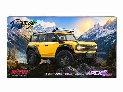 HB Toys Apex 4WD RC Off-Road Truck R1601 1:16 Scale 2.4GHz Remote Control Rock Crawler | Yellow Edition