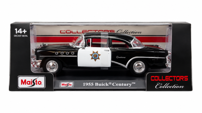 Maisto 1955 Buick Century Police Car 1:24 Die-Cast Model | Collector's Collection | Classic Die-Cast Replica