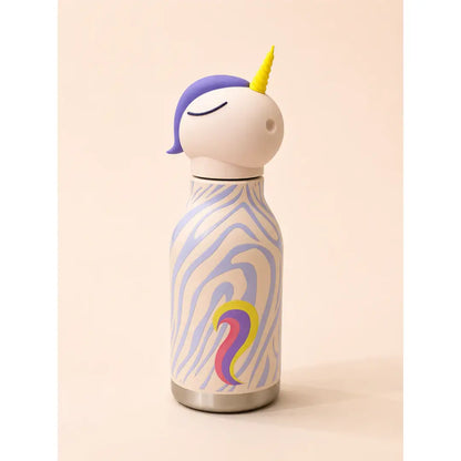AFRESH 365 Unicorn Stainless Steel Vacuum Insulated Water Bottle 450ml (16oz) with Straw & Cleaning Brush iN 2 Design Variants
