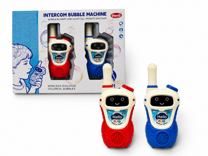 2-in-1 Intercom Bubble Machine Walkie Talkie Toy Set for Kids | Wireless Dialogue Bubble Blower with Colorful Bubble Effect