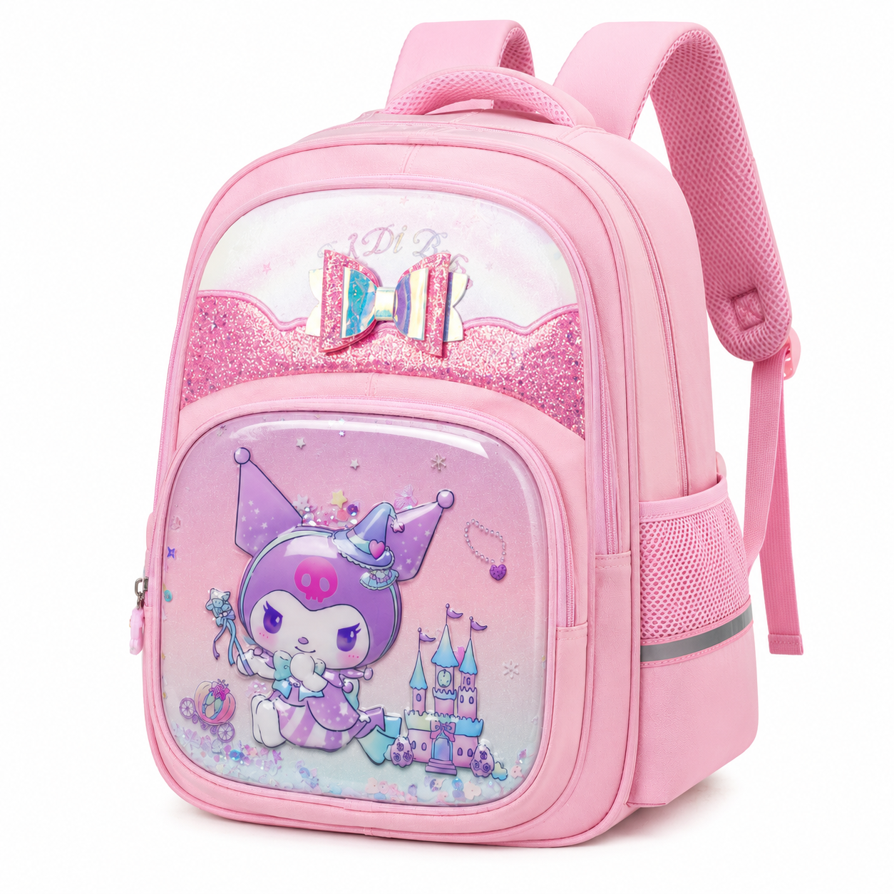 Stylish School Backpack for Girls – Cartoon Print Water-Resistant School Bag for Kids 8–12 Years (41 x 32 x 15 cm)