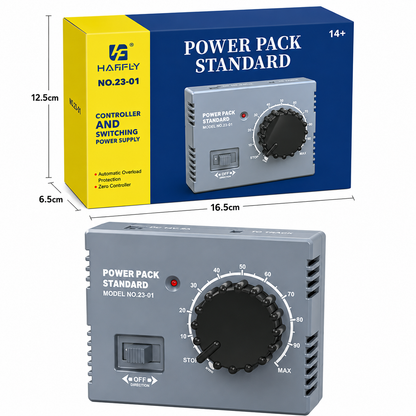 HANFLY No.23-01 HO Train Track Power Pack Standard Controller | Variable Speed Model Railway Power Supply with Direction Control