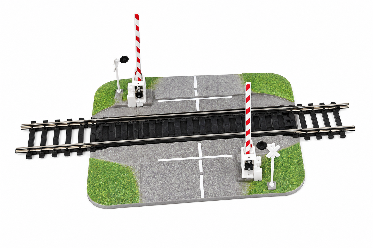 HANFLY HO Scale Train Crossing Set No.99001 | Railway Crossing Track with Working Crossing Gates | HO 1:87 Model Railroad Accessory