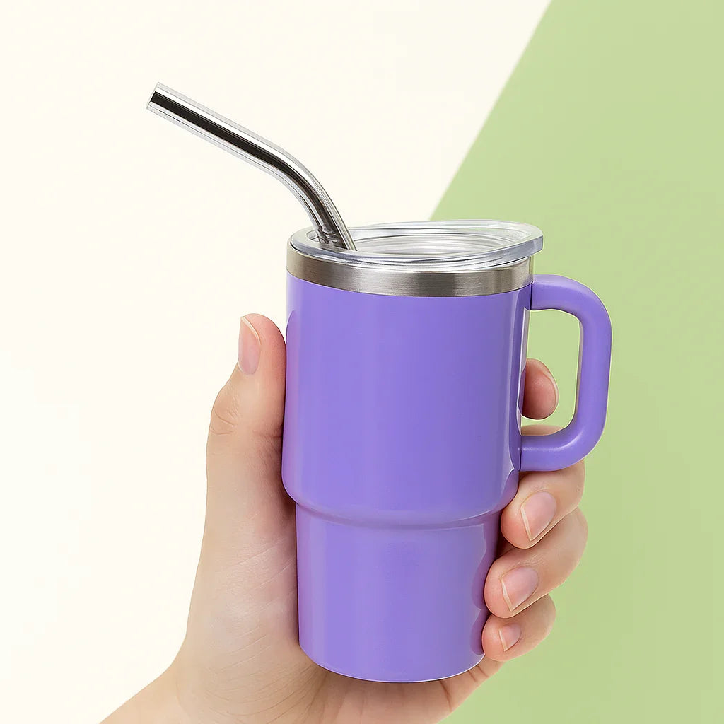 The Quencher H1.0 FlowState™ Miniature Tumbler | 90ml (3oz) Double Wall Stainless Steel With Handle & Straw