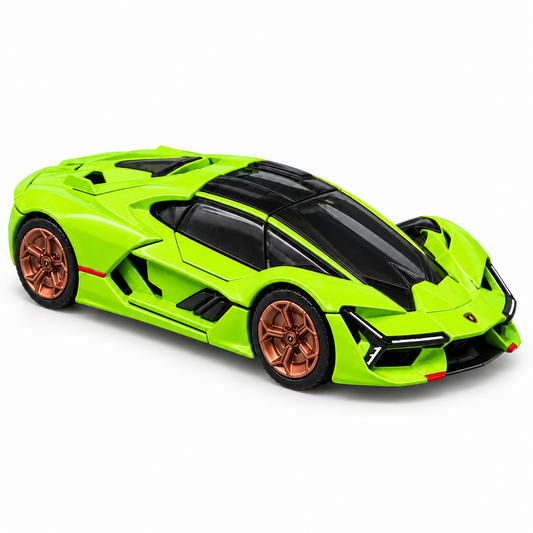 Bburago 1:64 Lamborghini Terzo Millennio Die-Cast Collectible | Metal Miniature Futuristic Concept Supercar with Bronze Wheels & Display Stand – Green, Ages 14+