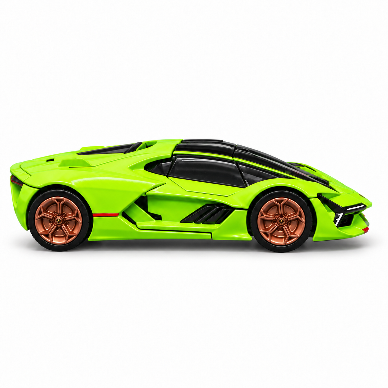 Bburago 1:64 Lamborghini Terzo Millennio Die-Cast Collectible | Metal Miniature Futuristic Concept Supercar with Bronze Wheels & Display Stand – Green, Ages 14+