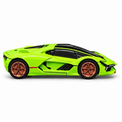 Bburago 1:64 Lamborghini Terzo Millennio Die-Cast Collectible | Metal Miniature Futuristic Concept Supercar with Bronze Wheels & Display Stand – Green, Ages 14+