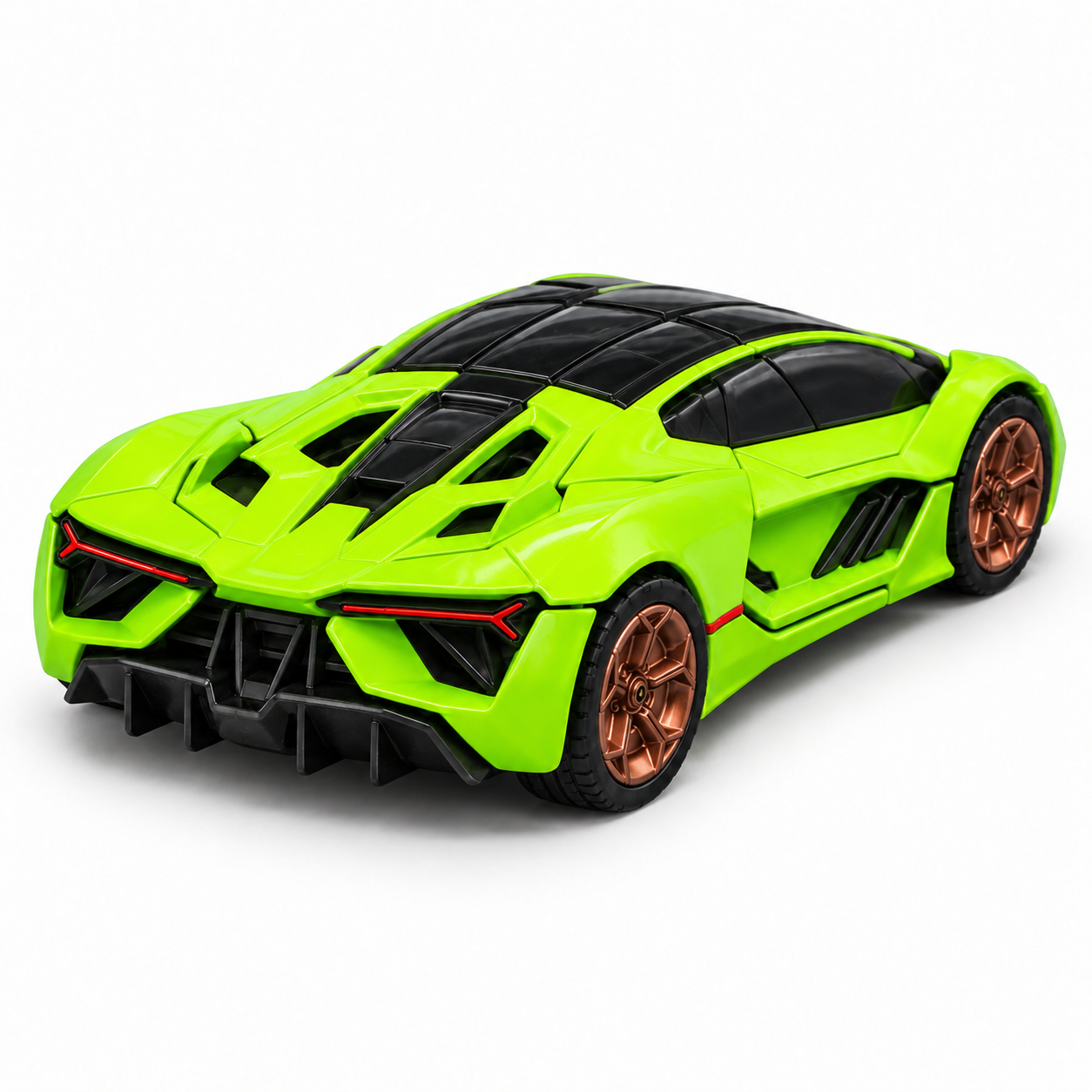 Bburago 1:64 Lamborghini Terzo Millennio Die-Cast Collectible | Metal Miniature Futuristic Concept Supercar with Bronze Wheels & Display Stand – Green, Ages 14+