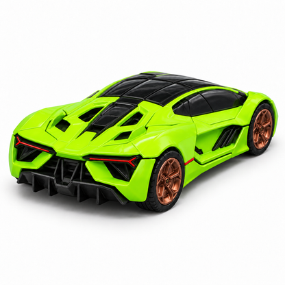 Bburago 1:64 Lamborghini Terzo Millennio Die-Cast Collectible | Metal Miniature Futuristic Concept Supercar with Bronze Wheels & Display Stand – Green, Ages 14+