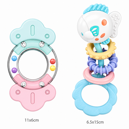 Huanger Baby Rattles Toy Set – Infant Sensory Rattle & Teether Toys for Newborn Babies (0+ Months)