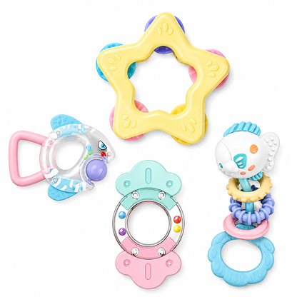 Huanger Baby Rattles Toy Set – Infant Sensory Rattle & Teether Toys for Newborn Babies (0+ Months)