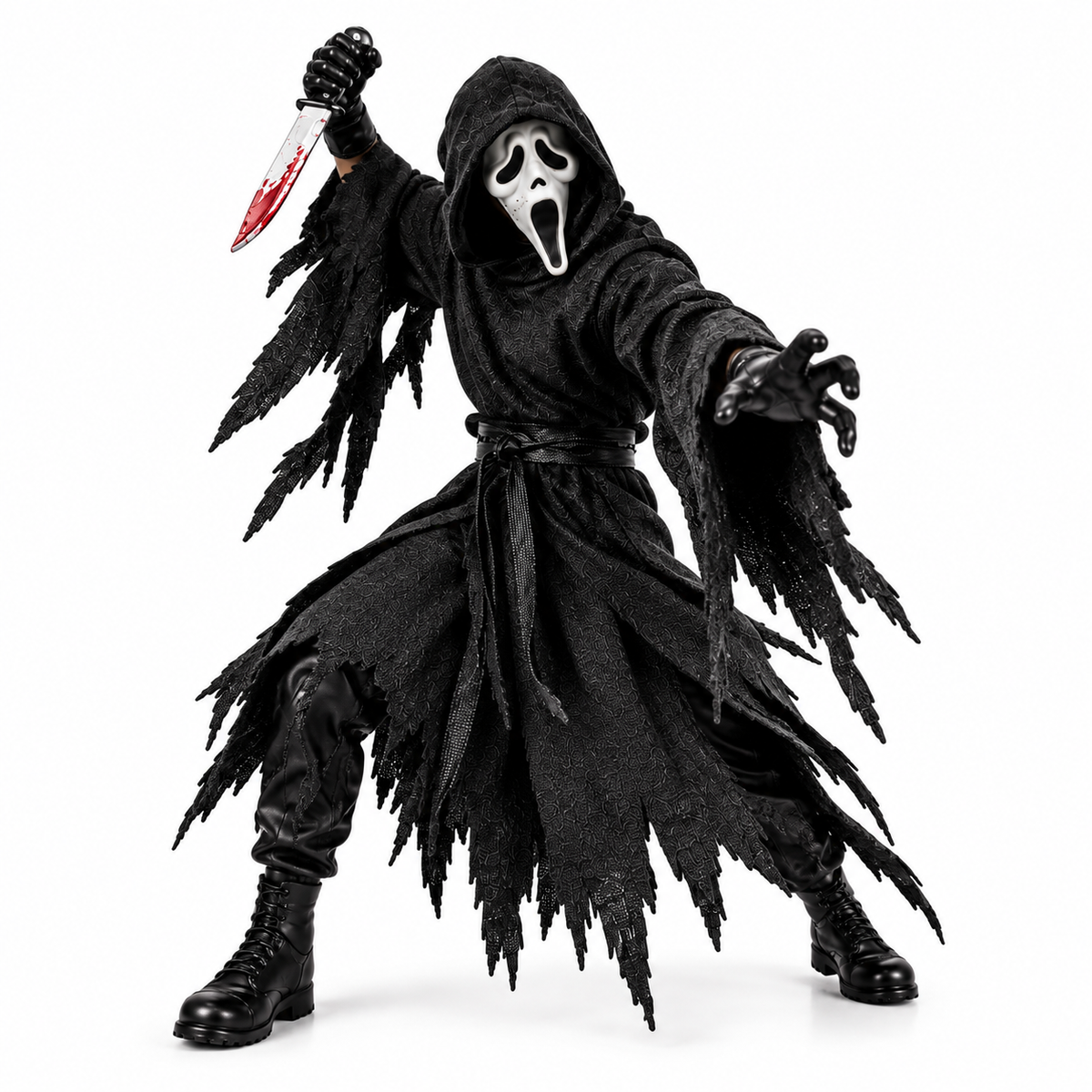 Ghost Face Friday the 13th Horror Action Figure Set with Pitchfork, Knives & Interchangeable Masks | Halloween Collectible Figure for Kids & Horror Fans Ages 6+