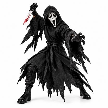 Ghost Face Friday the 13th Horror Action Figure Set with Pitchfork, Knives & Interchangeable Masks | Halloween Collectible Figure for Kids & Horror Fans Ages 6+