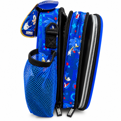 Smiggle Sonic The Hedgehog Hardtop Lunch Bag for Kids – Insulated School Lunch Box with Bottle Pocket & Carry Handle – Blue
